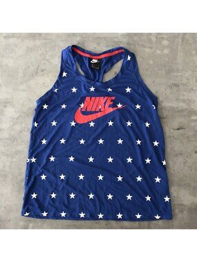 Nike Top Women Medium Stars AOP Patriotic Athletic RWB 4th of July USA Tank